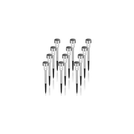 Lampes solaires d'extérieur - Étanche - Acier inoxydable - Lot de 12 (1/5)