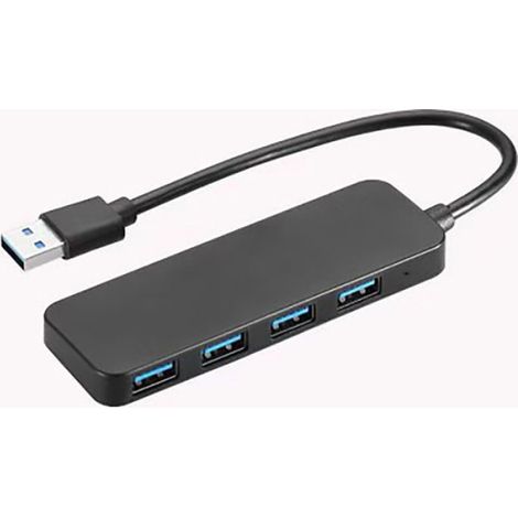 Hub USB 3.0 4 ports avec câble pour ordinateurs portables, clés USB et disques durs externes. Pratique et pratique. (1/3)