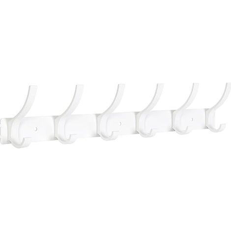 Porte Manteau Mural avec 12 Crochets, Métal Robuste Patère Porte Manteau pour accrocher manteaux, vestes, chapeaux et serviettes(Blanc)
