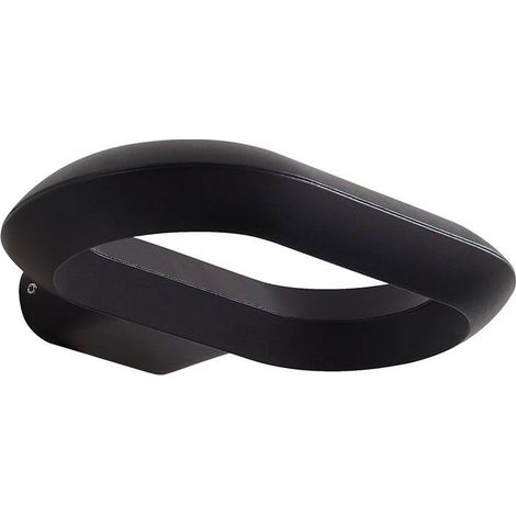 Lucande Lámpara de pared Led exterior 'Loop' en Negro Metal
