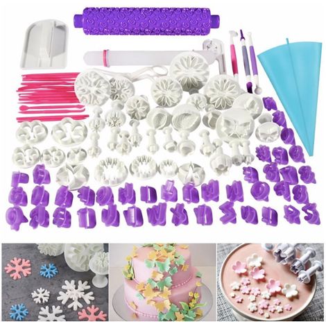 Set di 94 utensili multicolore per la cottura e la decorazione di torte. (1/5)