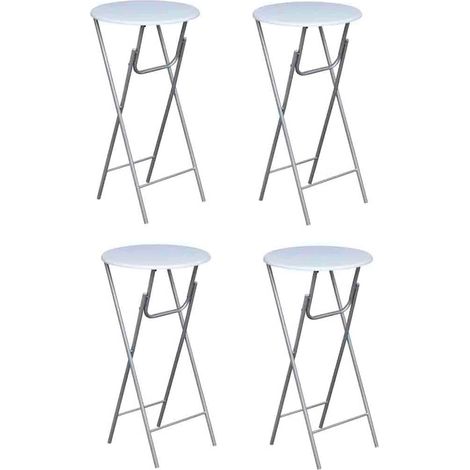 vidaXL Bar Tables 4 pcs with MDF Tabletop White (1/5)