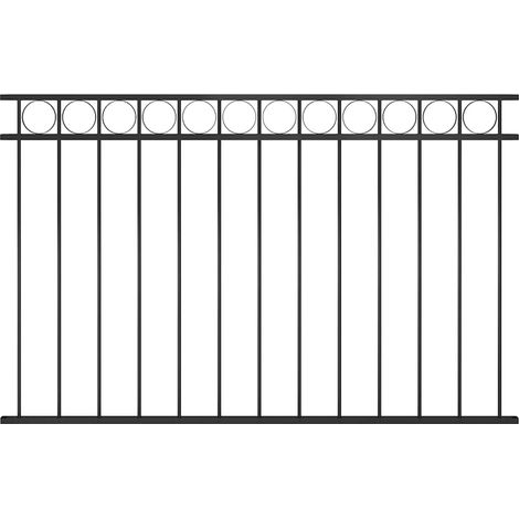 Panel de valla ASSEN de acero, 1,7 x 1 m, negro