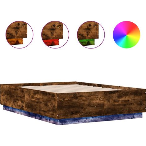 Maison Exclusive - Estructura cama con luces LED madera roble ahu (1/5)