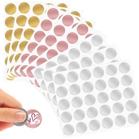 180 Pieces Round Scratch-Off Labels, Round Scratch-Off Stickers for Cards (1/5)