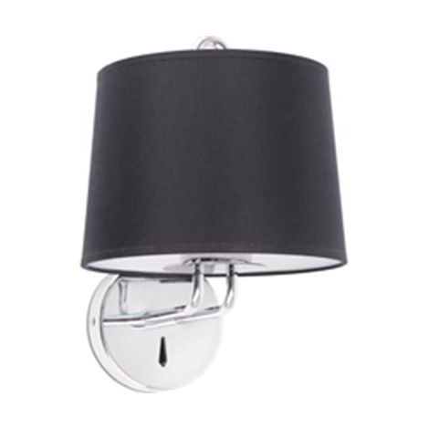 Faro MONTREAL Cromo, lámpara de pared con pantalla negra (1/5)