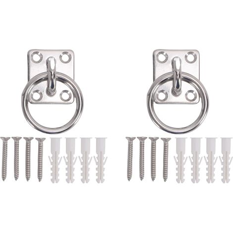 Deckenhaken, Ösenplatte, quadratische Edelstahl-Wandhalterung mit Ring für Yachten (1/5)