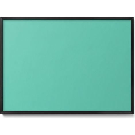 Tableau Magnétique en Métal pour Aimants - Motif Couleur menthe - Minimaliste - Cadre Noir - 70x50 cm - Tableau Métallique Aimanté