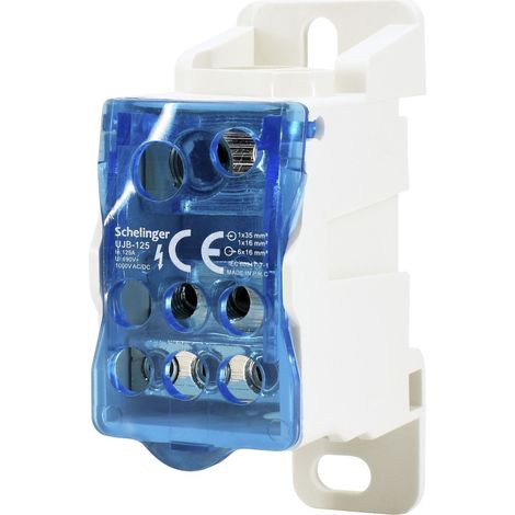 Bloc de distribution Schelinger 8 bornes ENTRÉE 1x10-35 mm 1x6-16 mm SORTIE 6x2,5-16 mm (1/5)