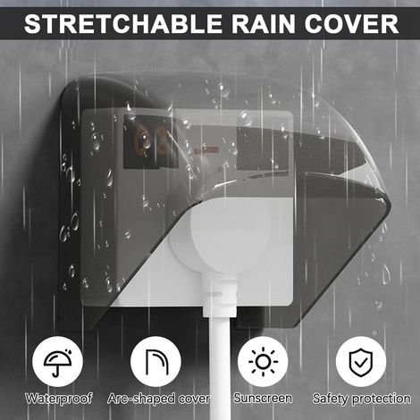 Scatola di derivazione impermeabile - 2 pezzi - Scatola protettiva impermeabile - Copertura autoadesiva per interruttore - 100 × 100 × 93 mm - Per bagno e uso esterno - Nero/Trasparente (1/5)