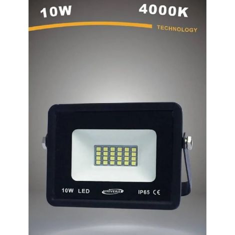 TrAdE Shop Traesio - Faro Led Ultra Slim Proiettore Luce 4000k 6500k 3000k Scocca Nera 10watt F10w-n1 - -Bianco Naturale      -