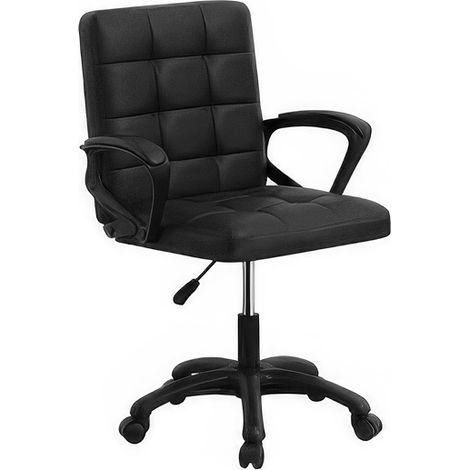 Sedia Ufficio Bea Nero con Braccioli e Pistone a Gas Altezza 85,5-95,5 cm