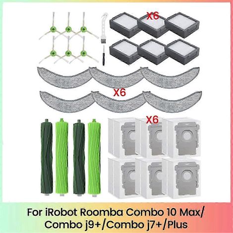 Pour iRobot Roomba Combo 10 Max, pièces détachées pour aspirateur : brosses en caoutchouc hwy42 (1/4)