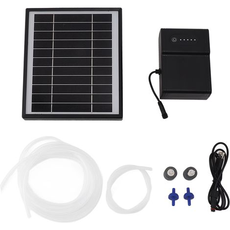 Pompe à air split type oxygénateur DC solaire double trous pour aquarium intérieur kit (1/5)
