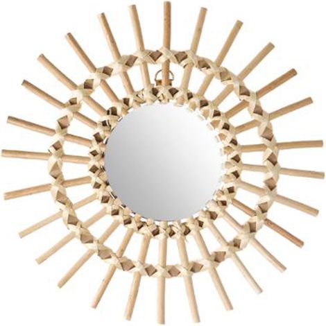 Miroir en rotin soleil - Dim : D30 cm -PEGANE-