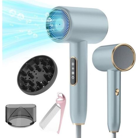 (Couleur:Argent)2400W Professionnel Sèche Cheveux Ionique,Séchage Rapide Hair Dryer avec écran LCD,3 Températures 2 Vitesses Salon Sèche Cheveux (1/4)
