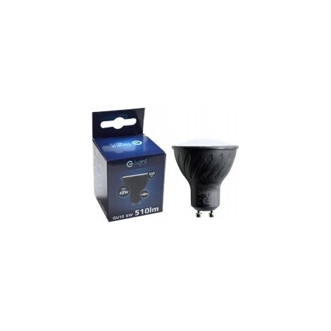 Bombilla LED GU10 negra de 6W con casquillo neutro (1/5)