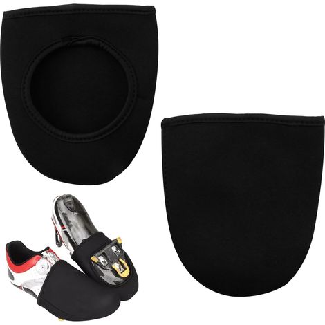Coppia di copriscarpe da ciclismo, per uomo e donna, antiscivolo, per mountain bike e ciclismo su strada, colore nero.