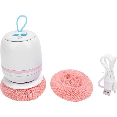 Brosse de nettoyage de cuisine, Pot électrique pour ustensiles de cuisine, plats, casseroles, sans fil, batterie 600MAH rose (1/5)