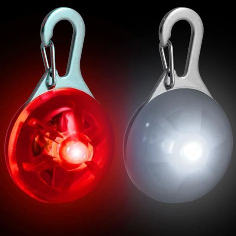 Pendentif Lumineux - CampTeck - Rouge & Blanc - 3 Modes d\'Éclairage - Résistant aux Intempéries - Sécurité Chien (1/4)