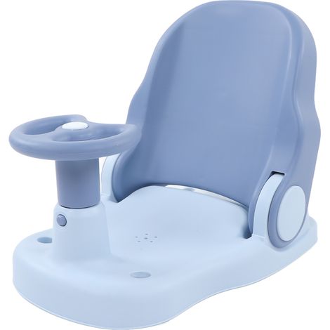 Baby Bath Seat Slip Resistant Adjustable Safety Baby Bathtub Shower Chair for Infant Toddler Blue (1/5)