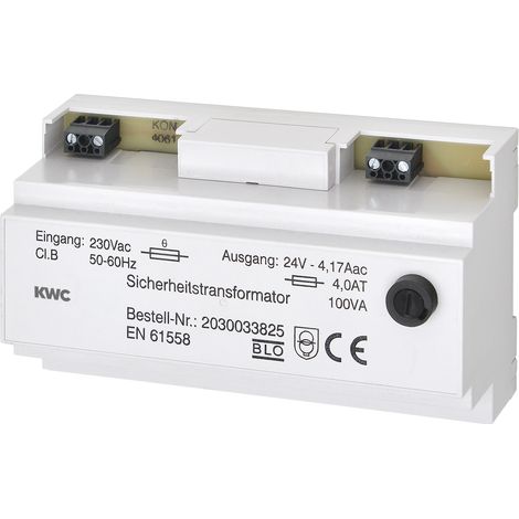 KWC AR Transformator, Eingang 230 VAC,  Ausgang 24 VAC, 100 VA