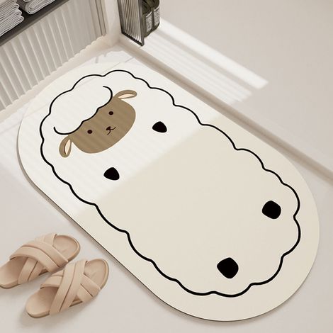 Tapis De Sol En Gel De Silice - 40 X 60 Cm - Absorbant Et Rapide Sechage - Pour Salle De Bain Baignoire Cuisine Salon Bureau Chambre - 1 Piece (1/5)