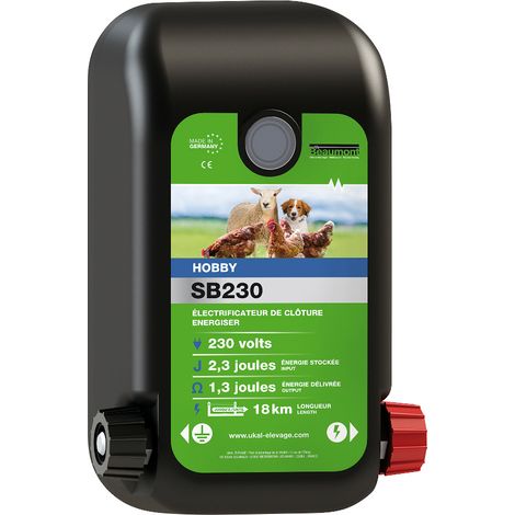 Beaumont – Poste mixte HOBBY SB230 – Électrificateur 12V-230V – Énergie stockée 2,3J – Voltage 8000V – Pour pâturage de petits animaux (1/2)