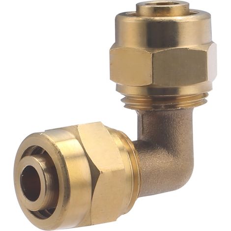 – Coude à compression pour tube PER Ø16 – Raccord laiton 90° – Étanchéité par compression – Pression jusqu'à 10 bar (1/5)