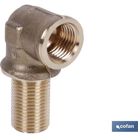 COFAN codo con rosca r 16x1,5 - 22x1,5 , Codo raufoos rosca macho y rosca hembra. Posibilidad de roscas en 12x1,5, 16 x 1,5 y 22 x 1,5