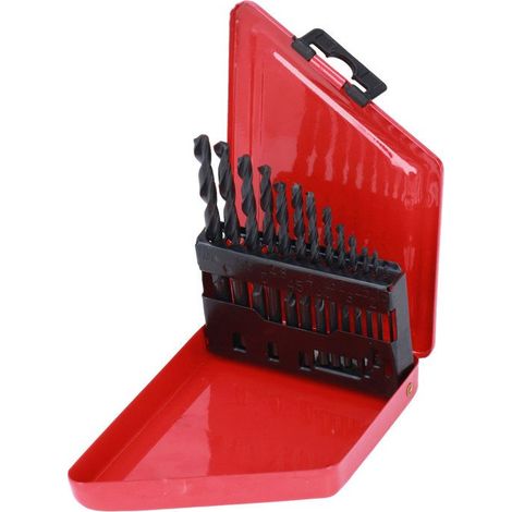 Juego de 13 brocas helicoidales de acero de alta velocidad de cambio rápido, aptas para cortar madera y metal, con diámetro de vástago de 1,5 a 6,5 mm, con caja de almacenamiento. (1/4)