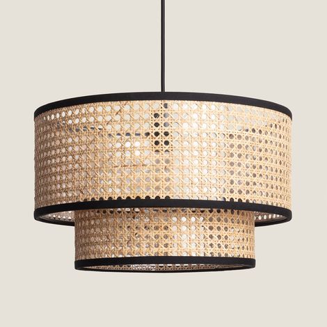 Lampada a Sospensione Rattan Huela Doppio  Naturale (1/5)
