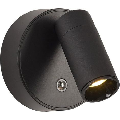 Lámpara de pared LED，funciona con pilas，lámpara de interior recargable con interruptor táctil regulable，color negro -6000K (1/5)