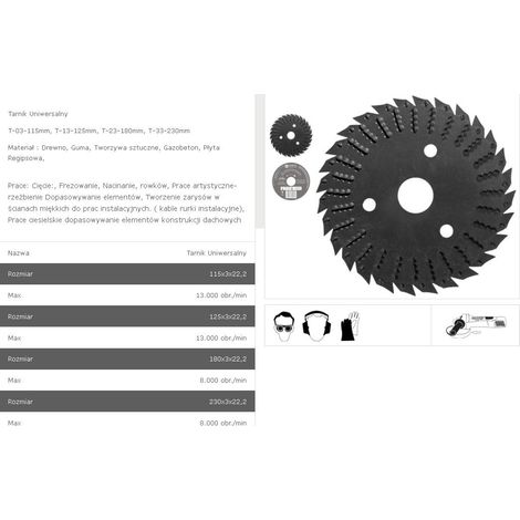 Tarpol tarnik uniwersalny fi = 230mm x 3 x 22,2mm t-33