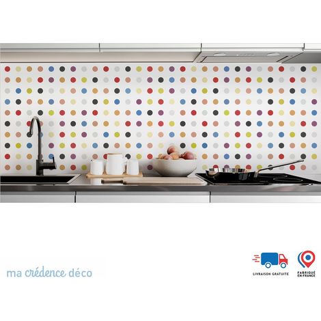 Crédence : Ronds colorés - Alu composite - 120 - 60 (1/3)