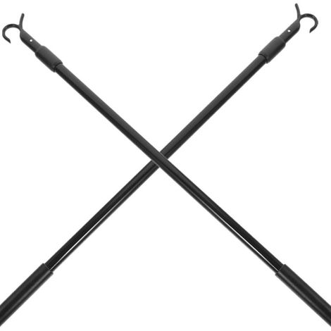 Tringle à rideaux en alliage d'aluminium noir de 24 pouces, longueur réglable, facile à installer, convient à un usage domestique, tringle à rideaux haute. (1/5)