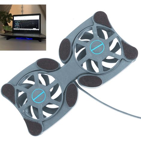 Ventilateur De Refroidissement Pour Ordinateur Portable - Double Ventilateur USB Pliable - Support Rafraîchissant Pour Laptop - 1 Pièce (1/5)