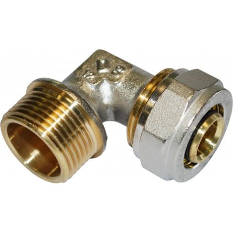 Coude mâle à compression pour tube multicouche - M15x17 - diam 16 mm