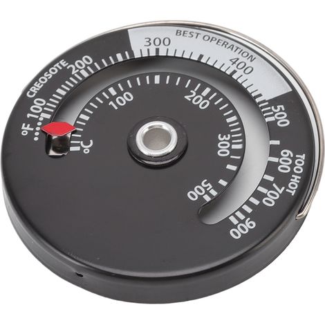 Thermomètre de cuisinière magnétique à cadran en alliage d'aluminium et aiguille en laiton, robuste et précis. (1/5)