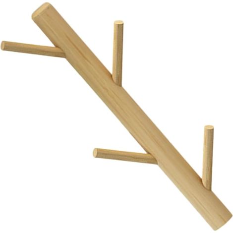 Porte-manteau Suspendu Mural en Bois, Forme Branche (1/5)