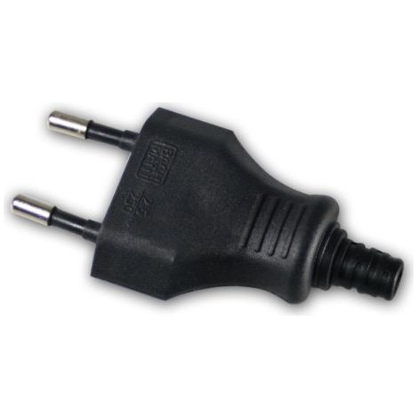 BACHMANN Enchufe Euro plano 2,5A / 250V negro, con conexión de tornillo, 900.002