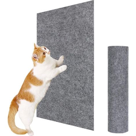 Kratzbaum-Aufkleber für Katzen, schützen Sofas und Ecken, zuschneidbar, selbstklebend, reparierbar, hellgrau, 60 x 30 x 0,4 cm (1/5)