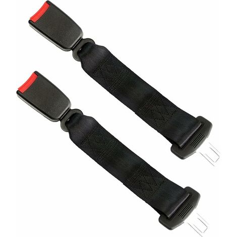 Extenseur Ceinture Sécurité Voiture - 36 cm - Boucle Verrouillage Universelle - Compatible Languette 2,1 à 2,2 cm - 2 Pièces