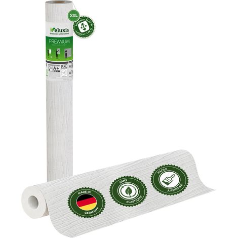 Veluxis® Papier peint intissé haut de gamme 25,00 m x 1,06 m (aspect rayé avec structure textile, monobloc) – sous-couche de rénovation de haute qualité pour murs lisses – Fabriqué en Allemagne
