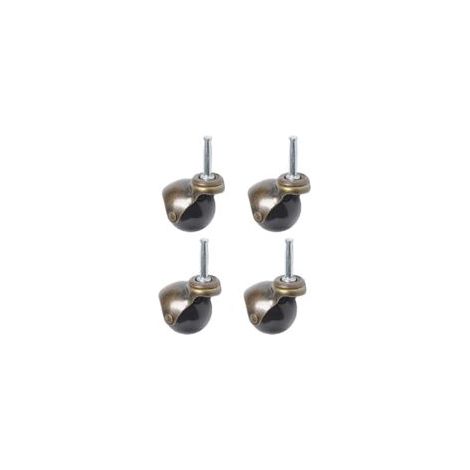 Litzee – Set di 4 ruote piroettanti 50mm – Portata 30kg – Poliuretano e metallo – Per pavimenti delicati – Altezza 60mm – Crezuo