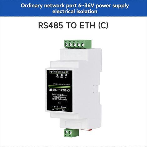 Convertisseur industriel isolé RS485 vers ETH (C) RJ45, montage mural/sur rail (1/5)