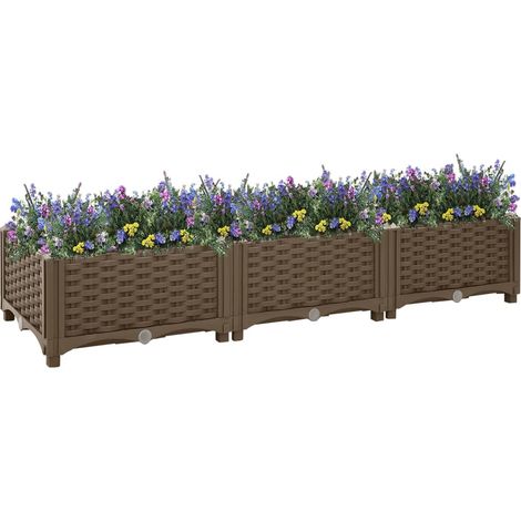 vidaXL Fioriera Rialzata 120x40x23 cm in Polipropilene