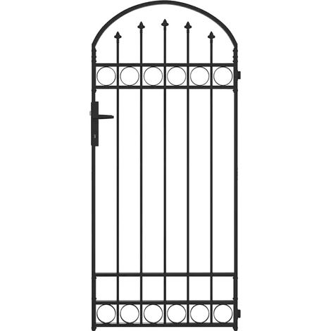 Valla de acero de alta calidad, diseño moderno, color negro. (1/2)