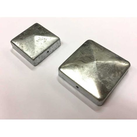 Tappo copripalo zincato 9x9 cm in acciaio per pali recinzione legno ferro, protezione superiore contro pioggia e umidità - Esterni da Vivere (1/2)