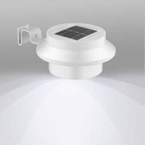 Lampes solaires JUSTUP pour clôtures extérieures, étanches, pour gouttières, terrasses, allées, jardins, porches, entrées de garage, escaliers et murs --- Blanc nacré-AquaForge
